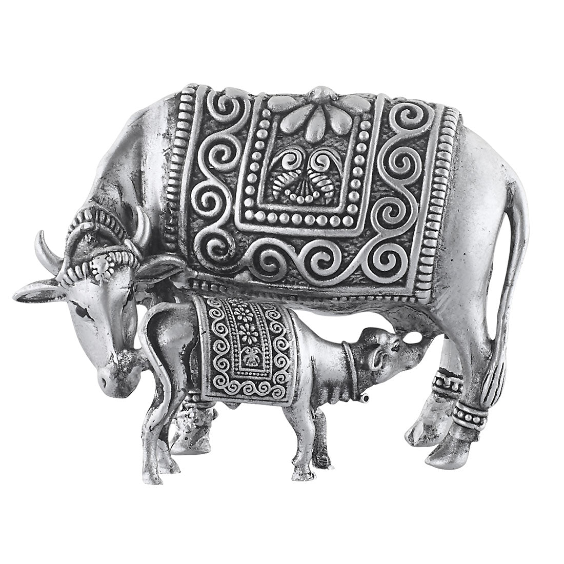 Silver Kamdhenu Cow Idol – 3 Inches | 185g | 925 Hallmark Pure Silver