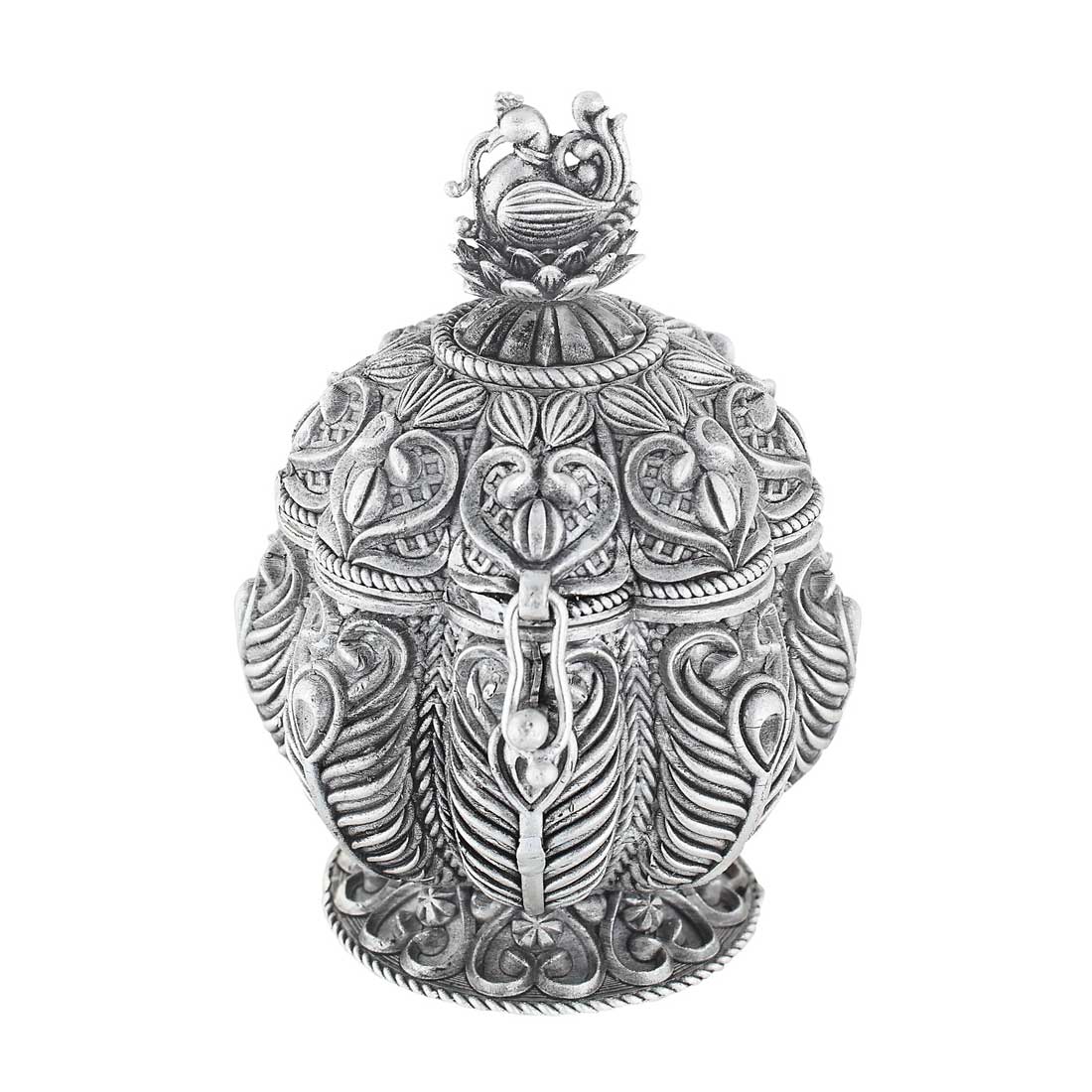 Silver Decorative Box Nariyal Shape Kumkum Dabbi (Jewellery Box)