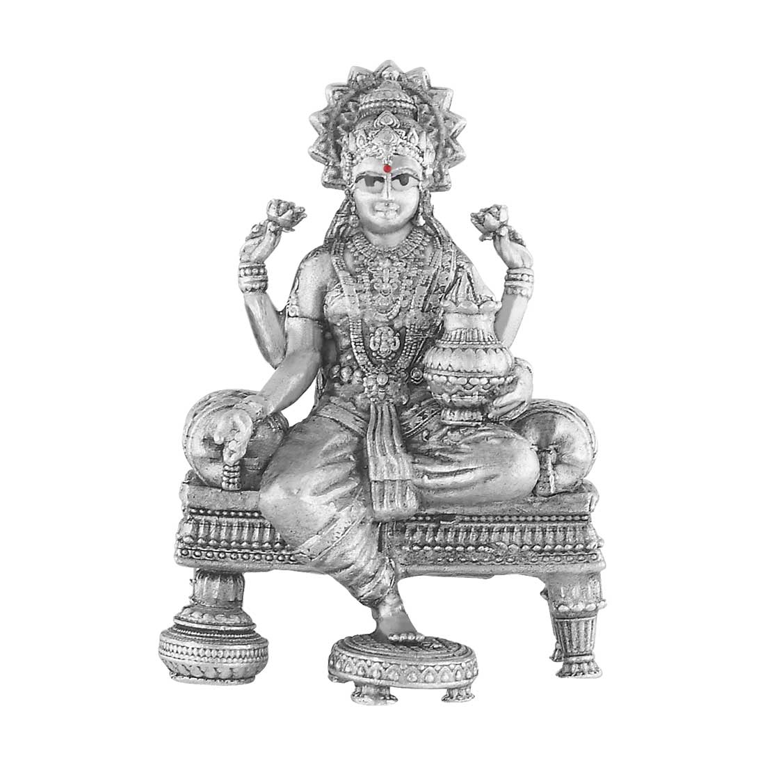 Silver Laxmi Idol of Maa Lakshmi on Patla. Antique Religious Gift Item