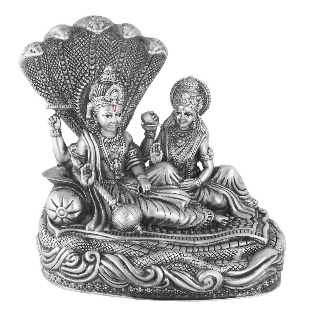 Silver Vishnu Laxmi Idol, God Narayan Lakshmi