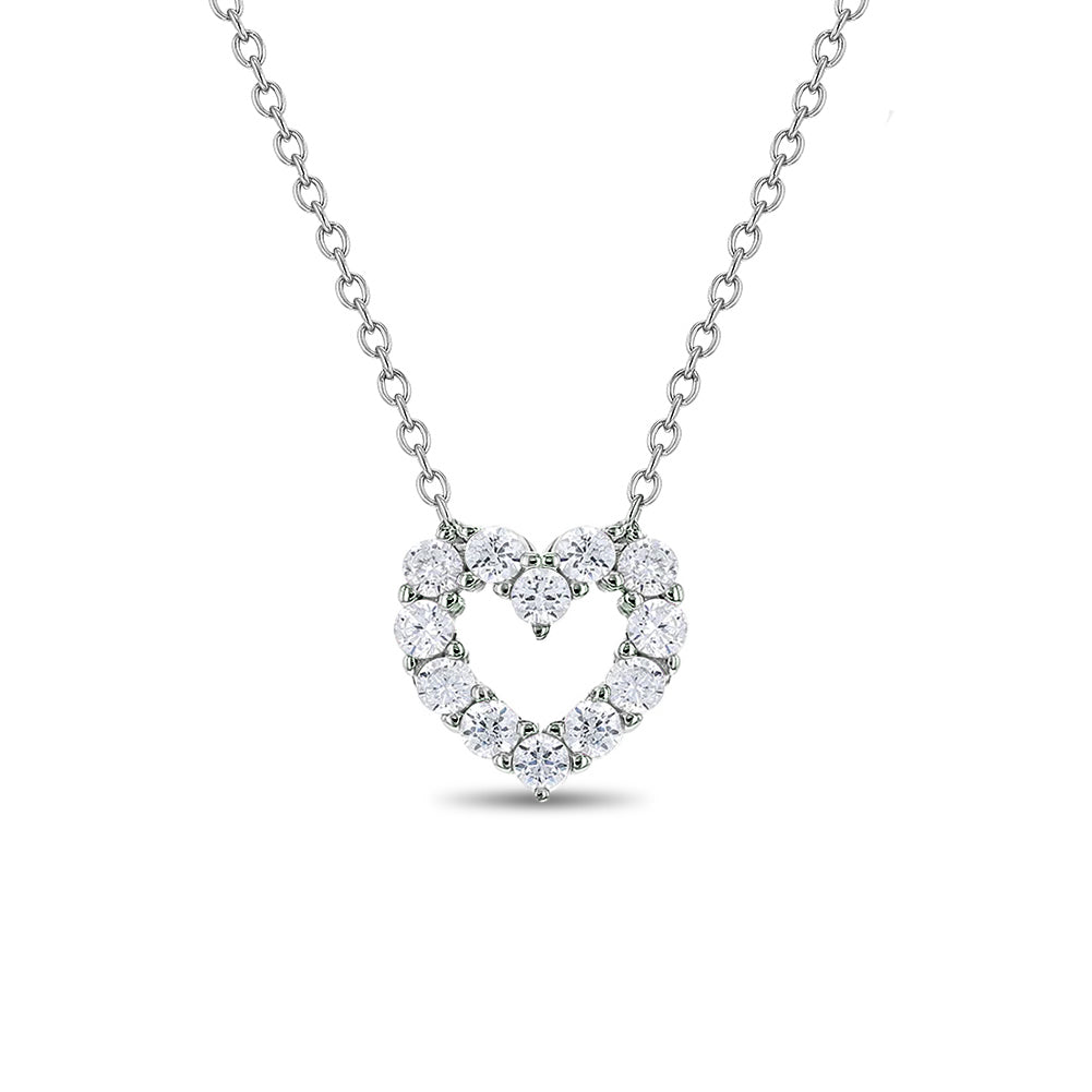 Open CZ Heart Kids / Children's / Girls Pendant/Necklace - Sterling Silver
