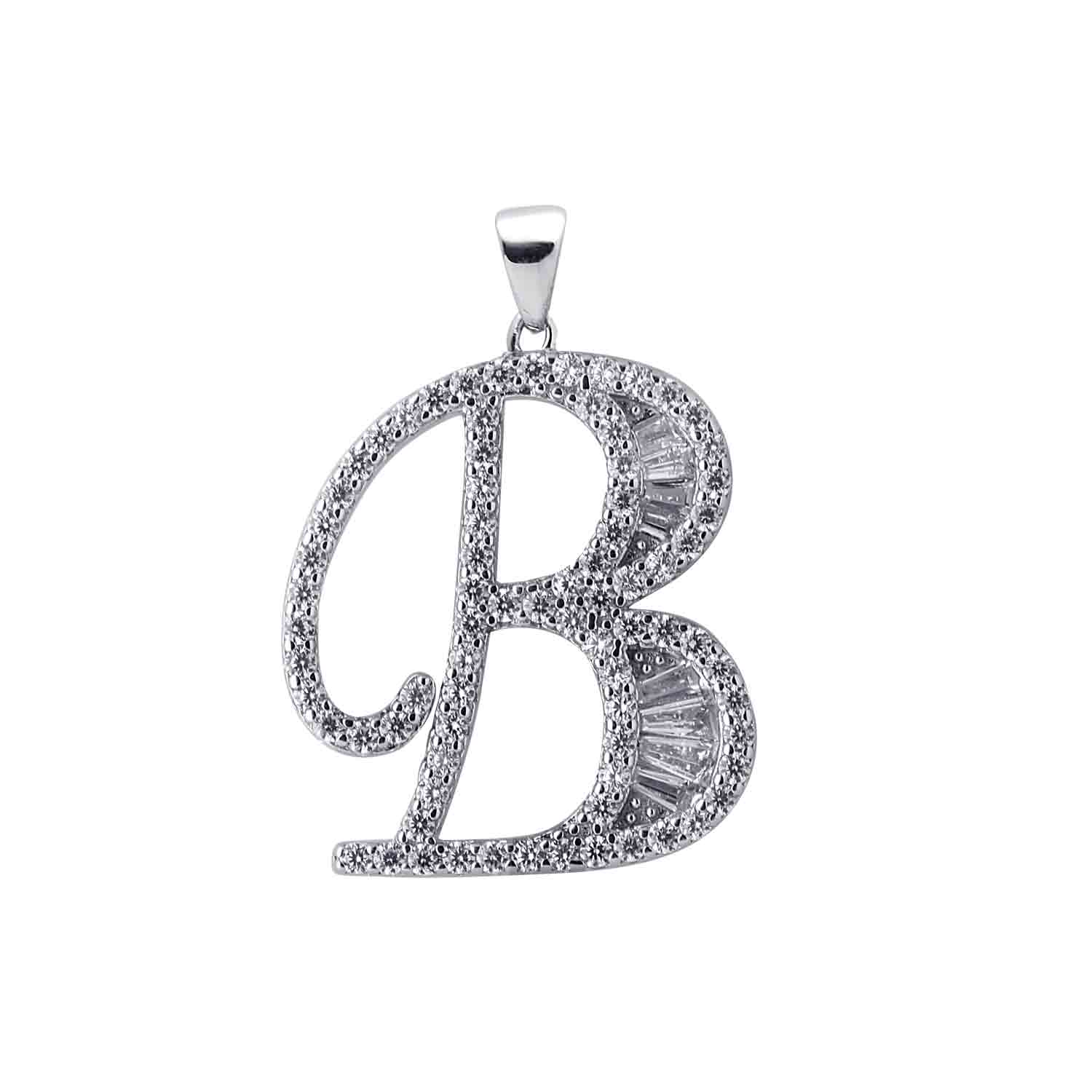 Alphabet B 925 Silver Pendant