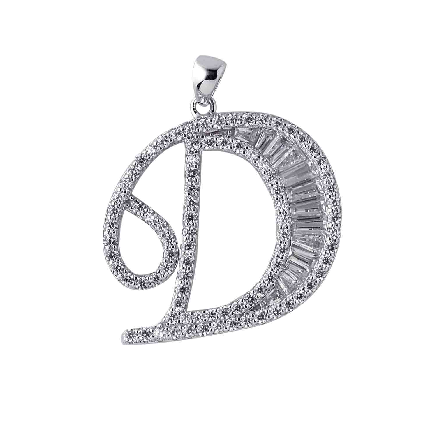 Alphabet D 925 Silver Pendant