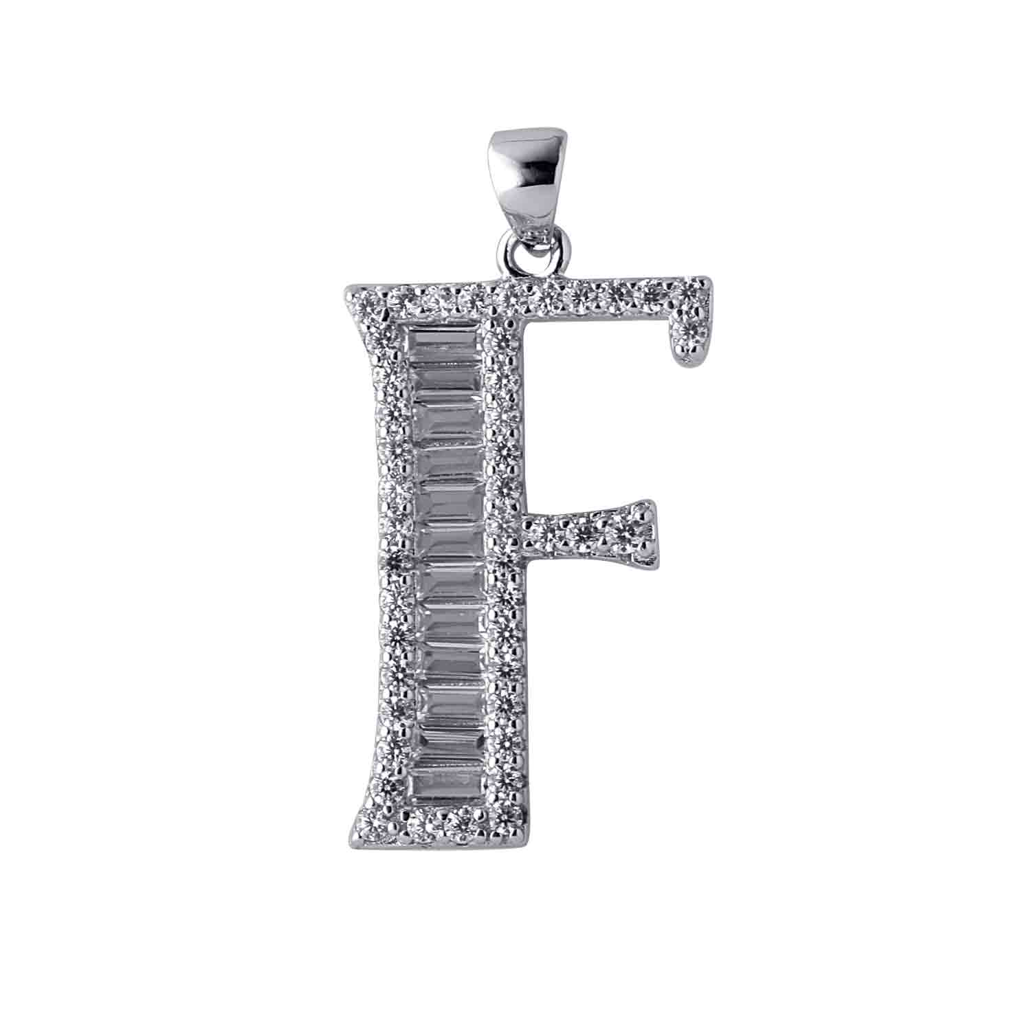 Alphabet F 925 Silver Pendant