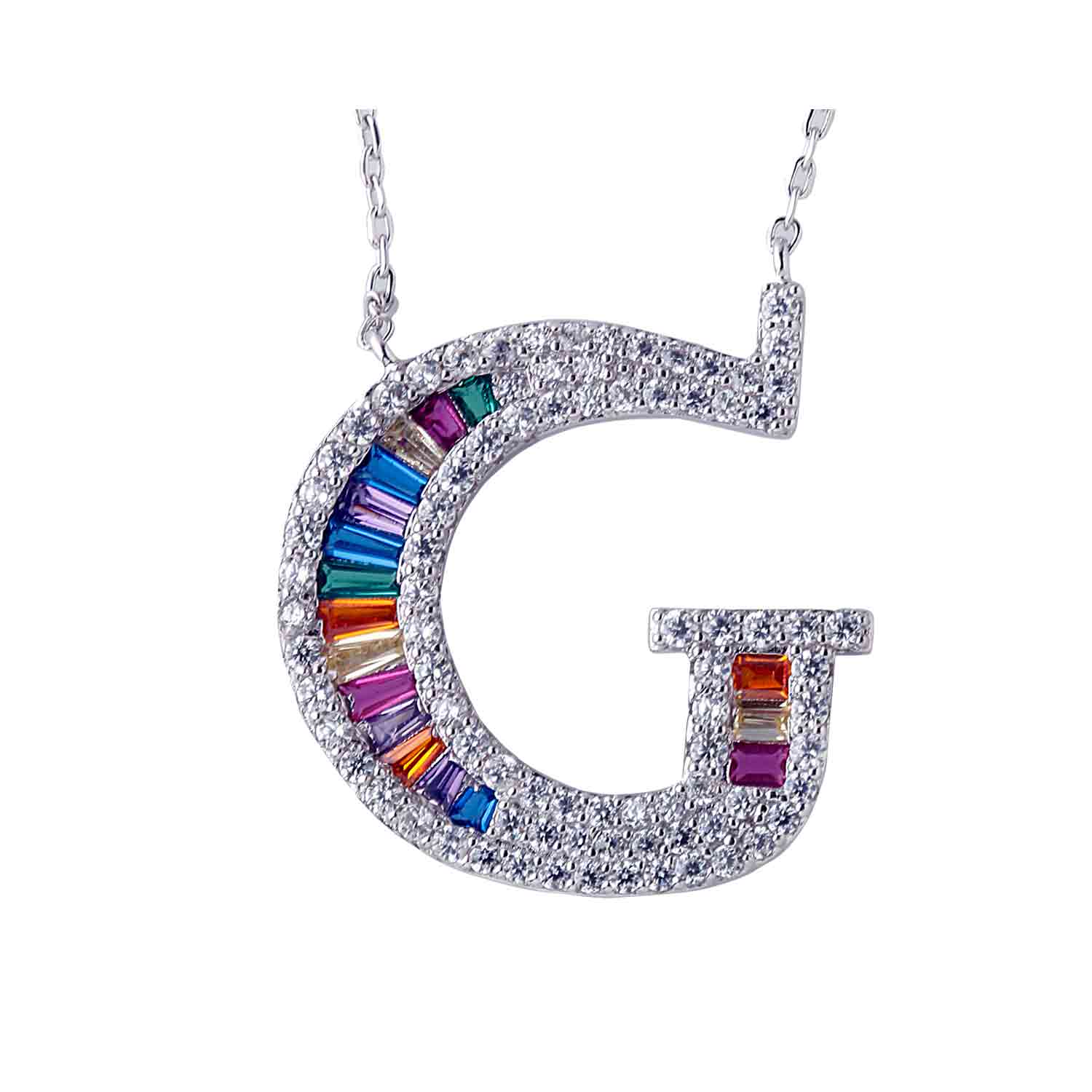 Alphabet G 925 Silver Pendant With Chain