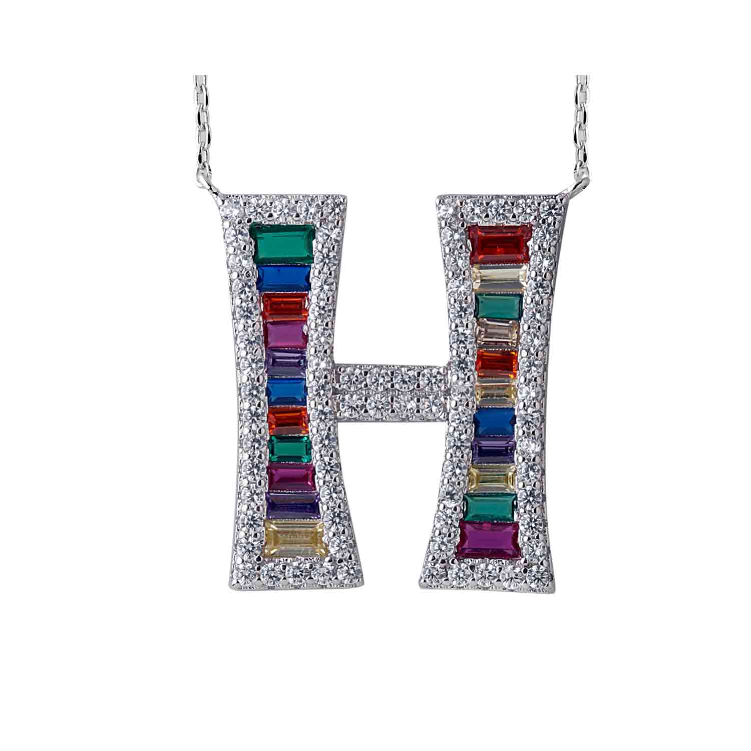 Alphabet H 925 Silver Pendant With Chain