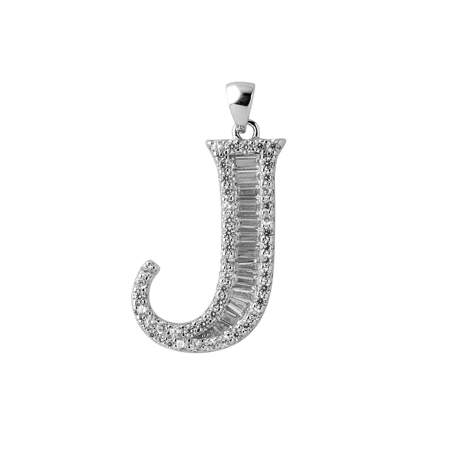 Alphabet J 925 Silver Pendant