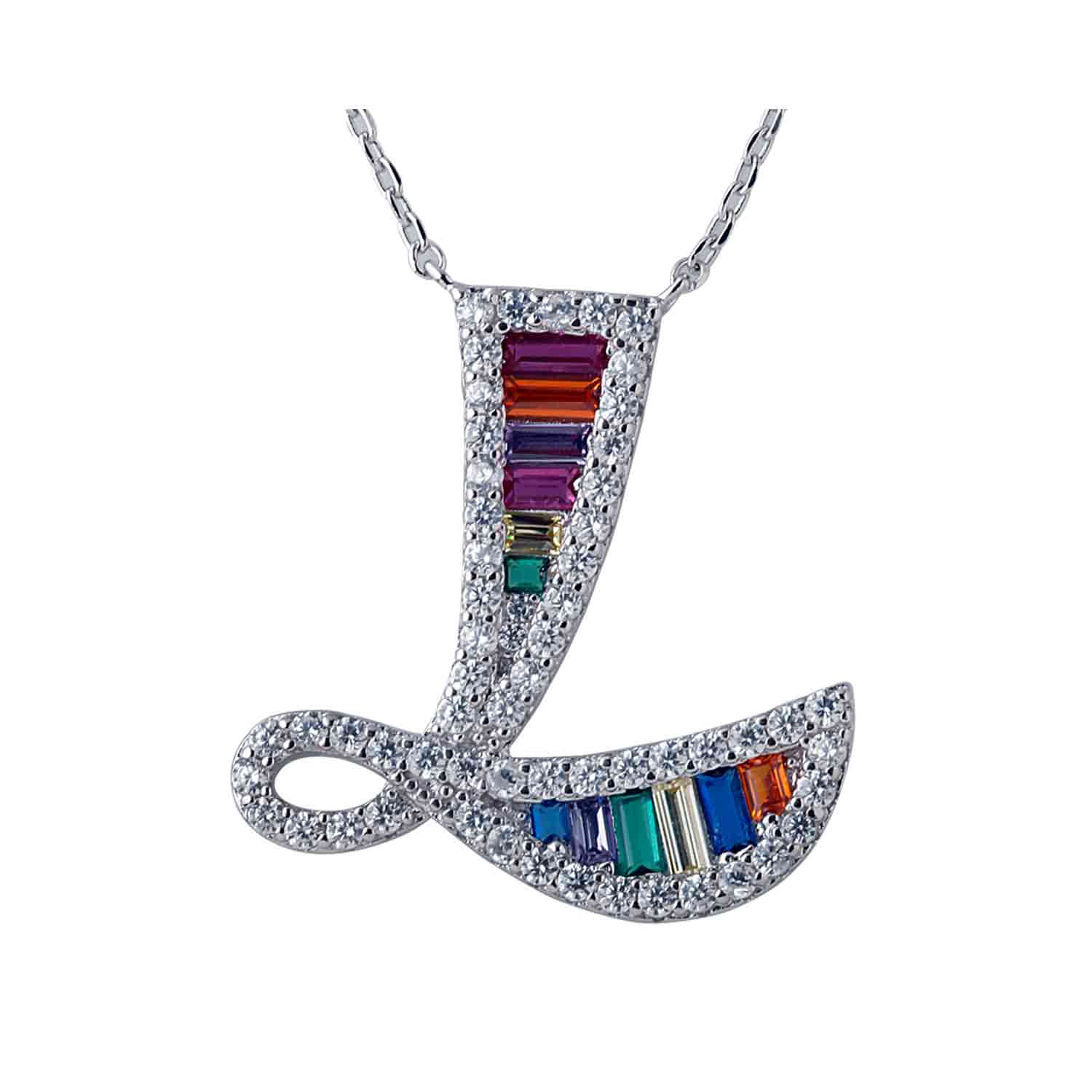 Alphabet L 925 Silver Pendant With Chain