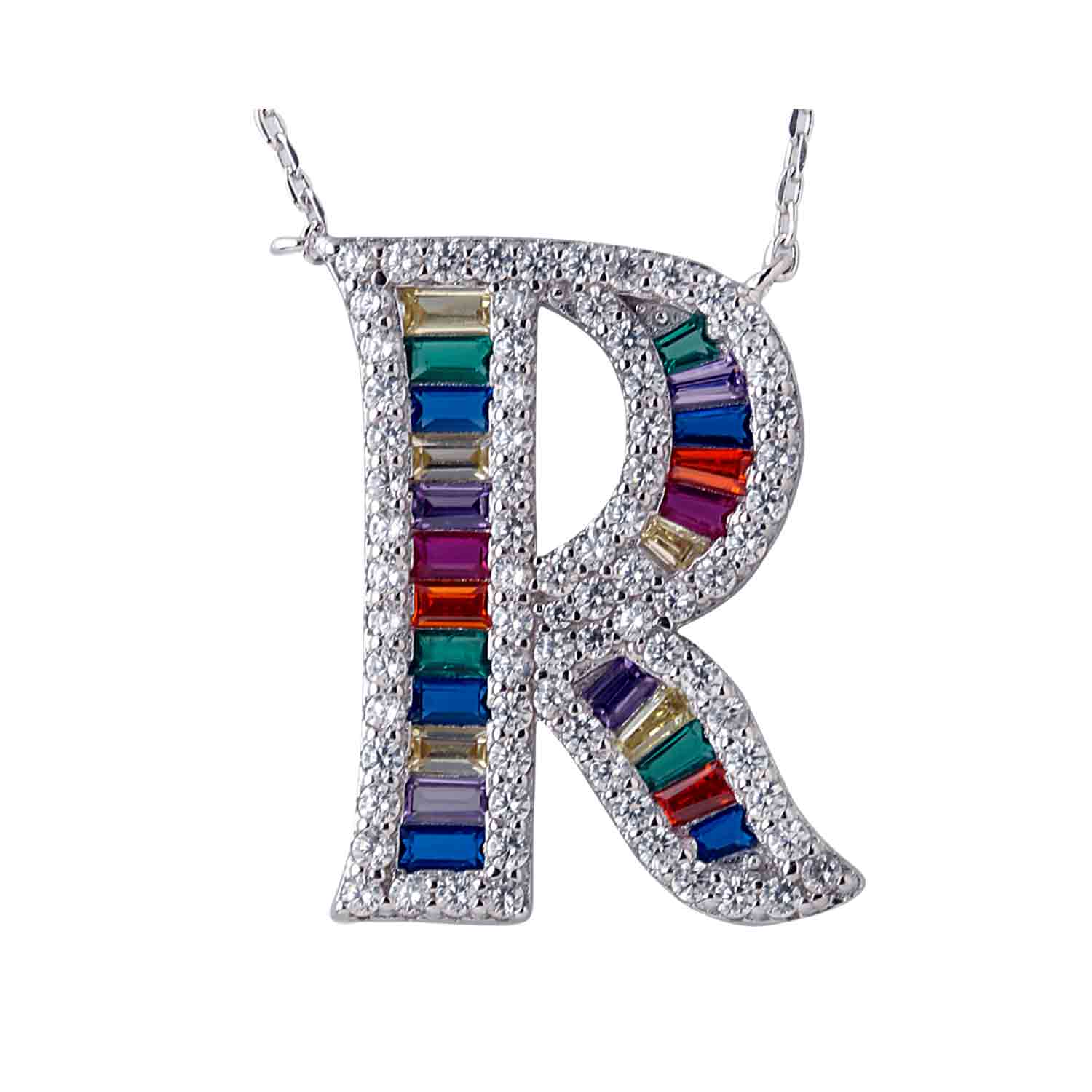 Alphabet R 925 Silver Pendant With Chain