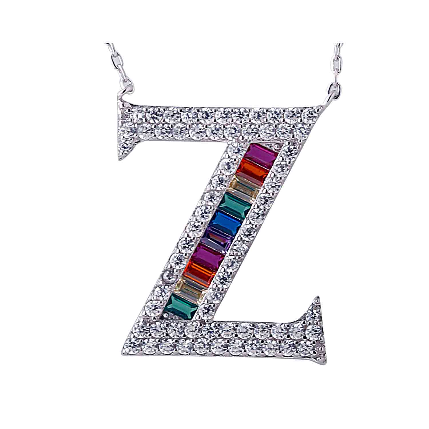 Alphabet Z 925 Silver Pendant With Chain