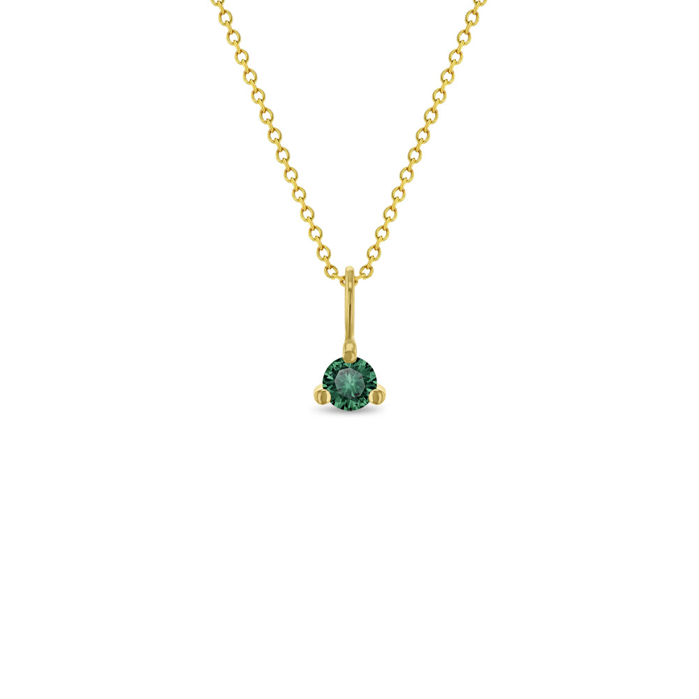 14k Gold Dainty Emerald Charm Kids / Children's / Girls Pendant/Necklace