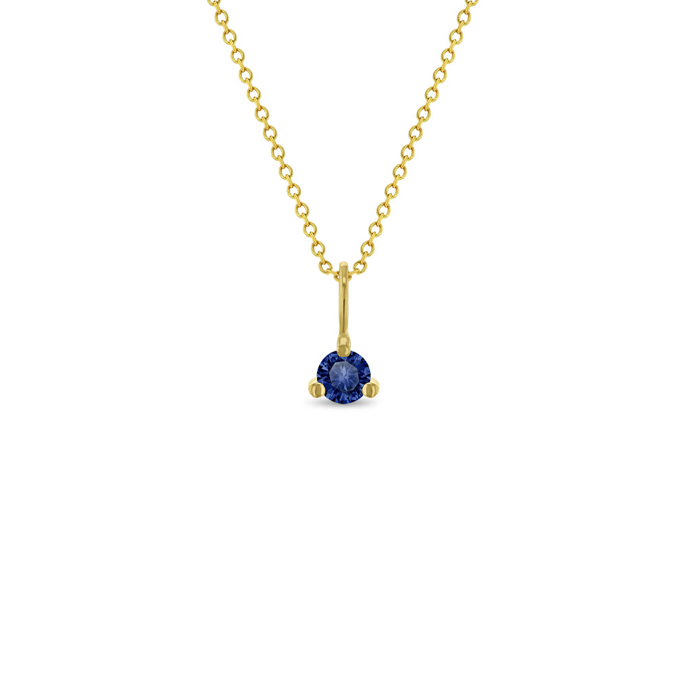 14k Gold Dainty Sapphire Charm Kids / Children's / Girls Pendant/Necklace