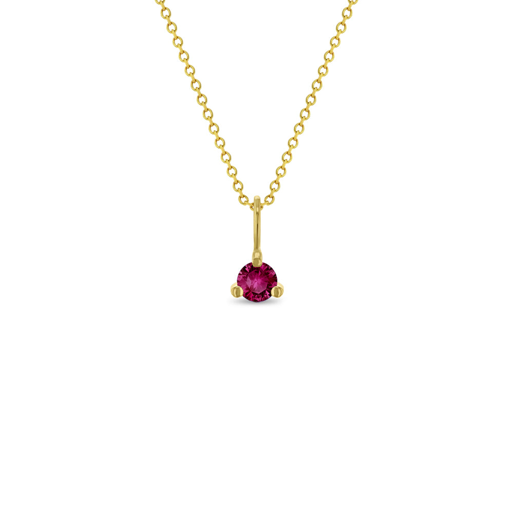 14k Gold Dainty Ruby Charm Kids / Children's / Girls Pendant/Necklace
