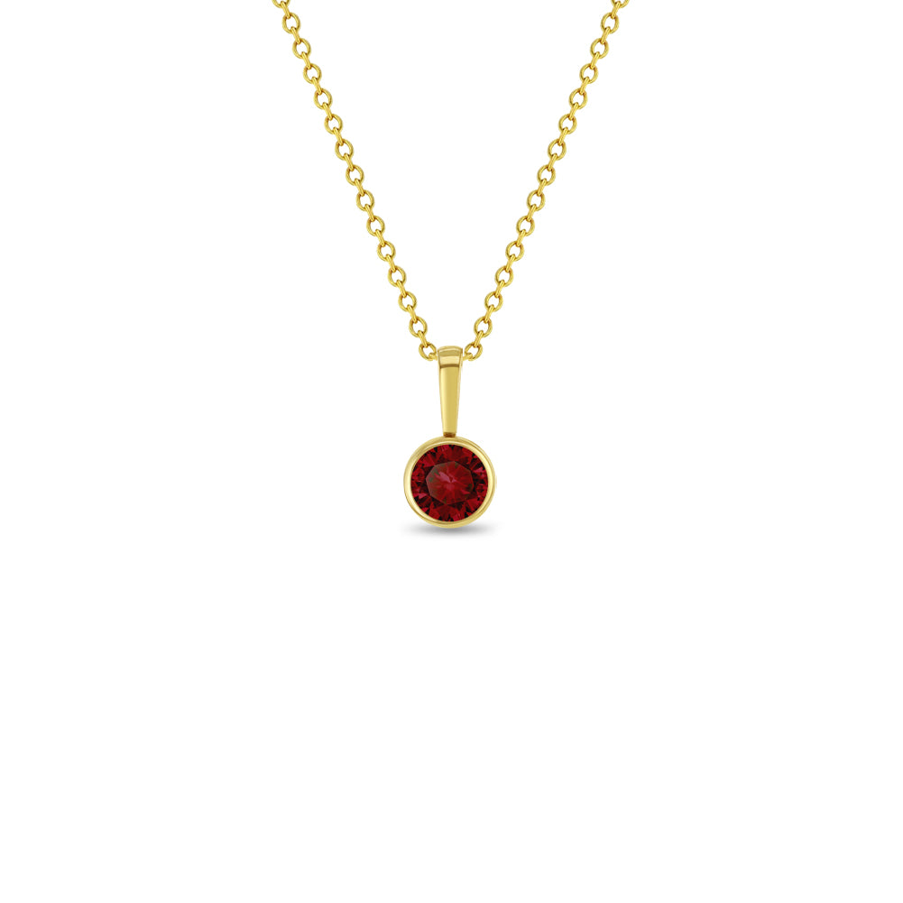 14k Gold Petite Simulated Birthstone Kids / Teen Pendant/Necklace