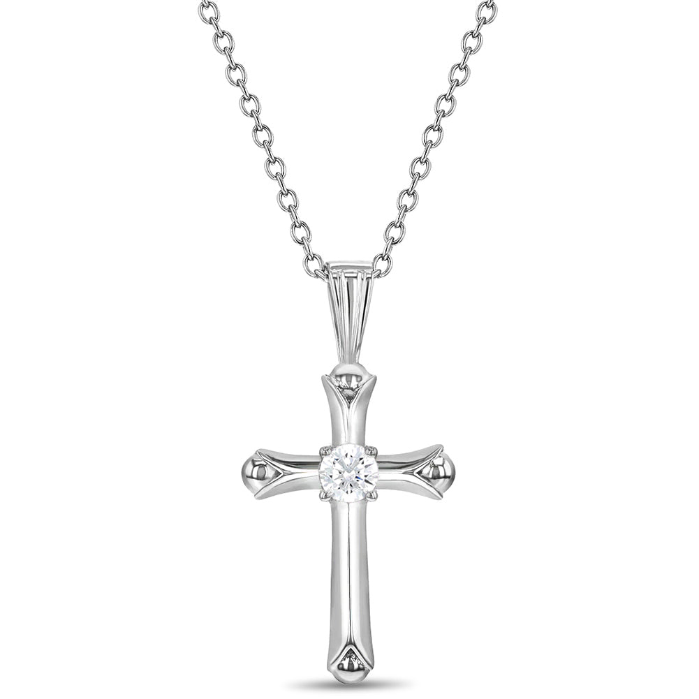 Gothic Style Cross Kids / Children's / Girls Pendant/Necklace - Sterling Silver