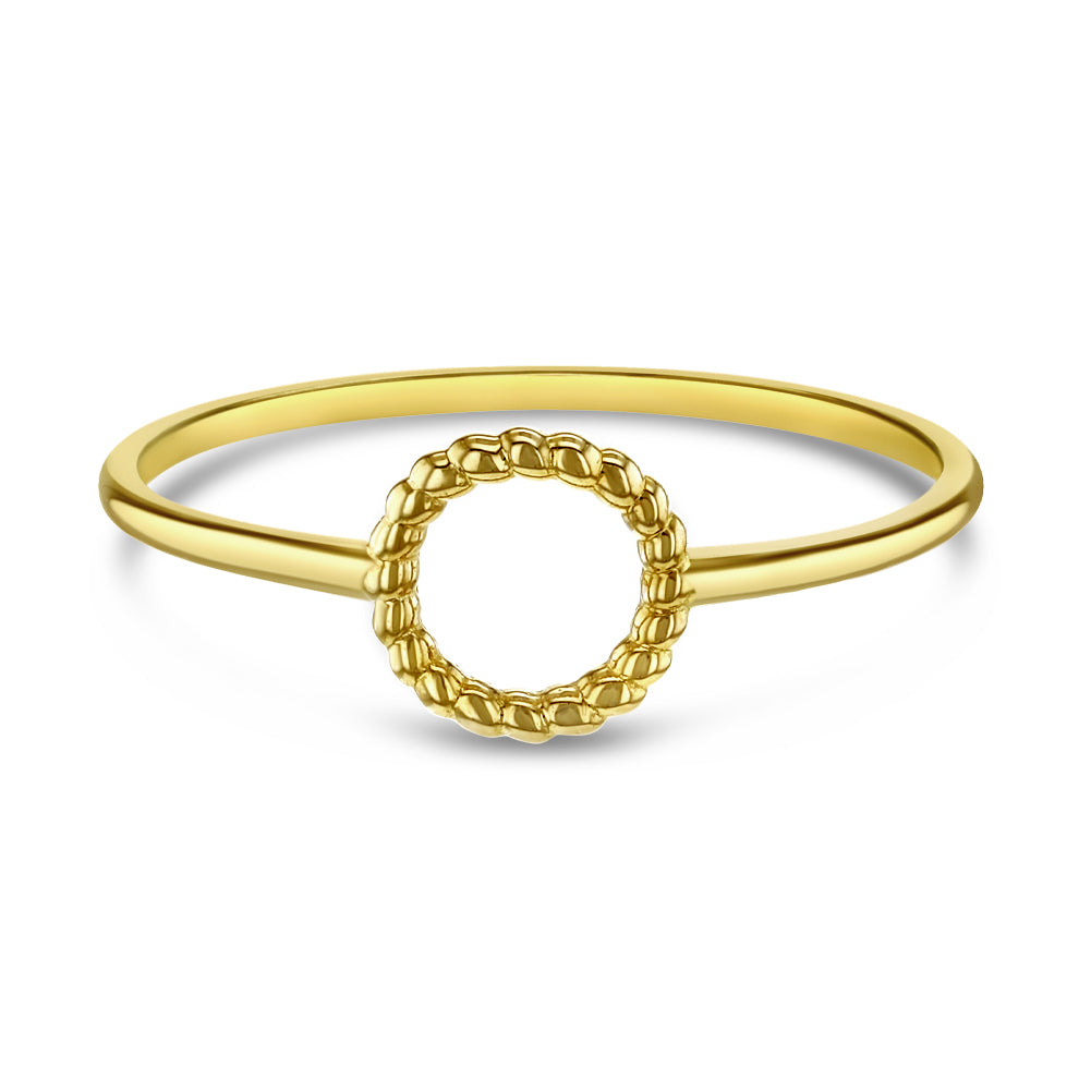 14k Gold Twisted Open Circle Women's Ring