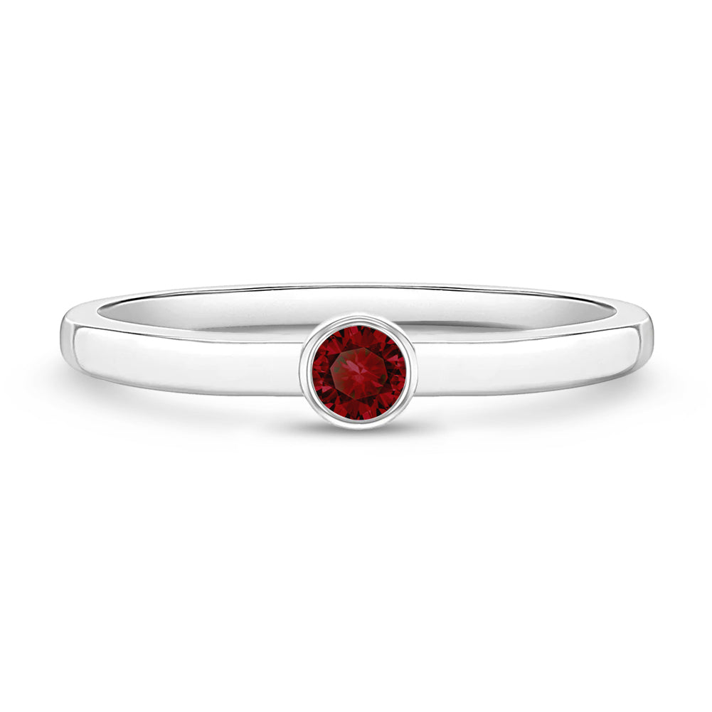 Birthstone Cubic Zirconia Size 2-5 Baby / Toddler / Kids Ring - Sterling Silver
