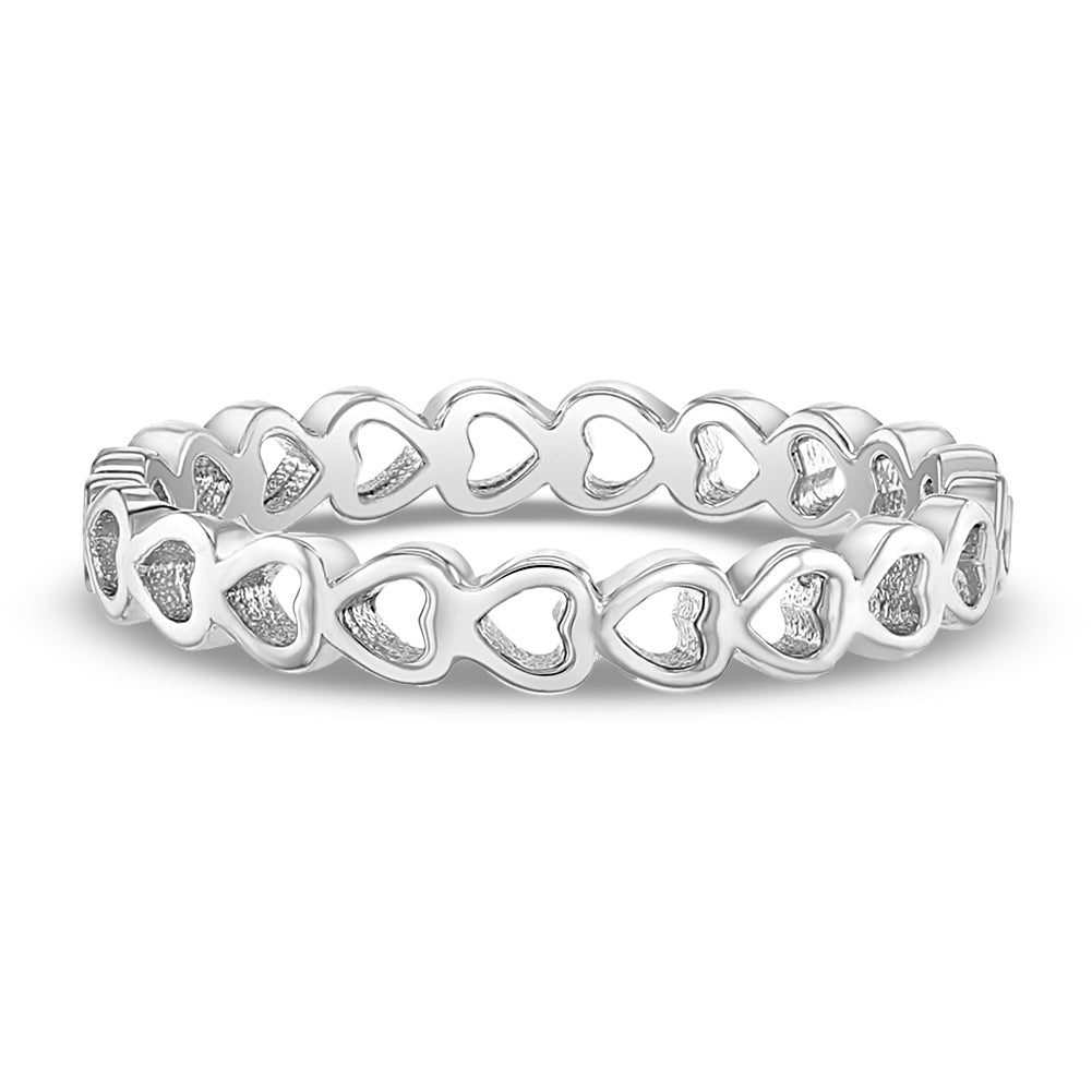 Band of Hearts Size 2-5 Baby / Toddler / Kids Ring - Sterling Silver