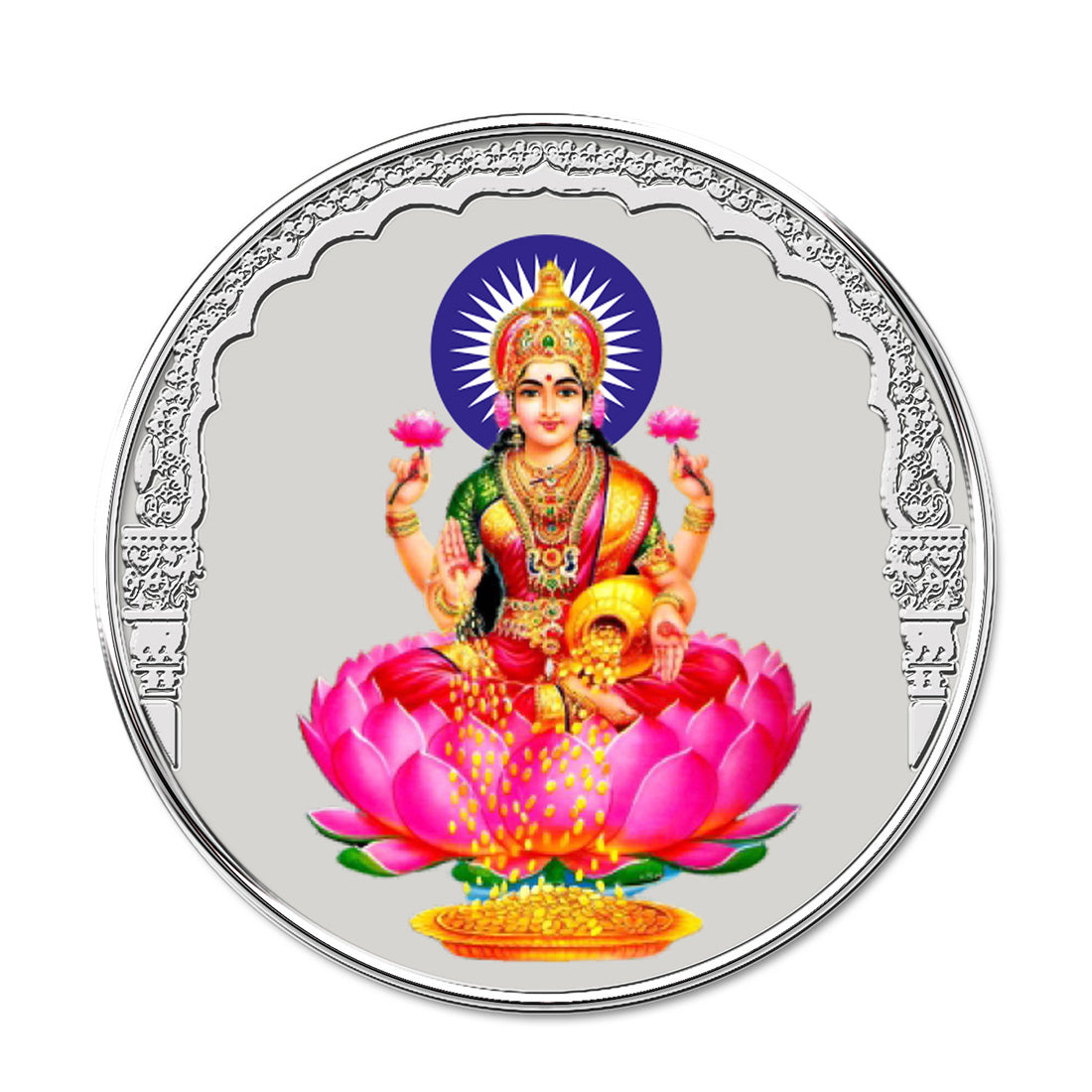 Silver 999 Purity Lakshmi Coin for Pooja, 10 g