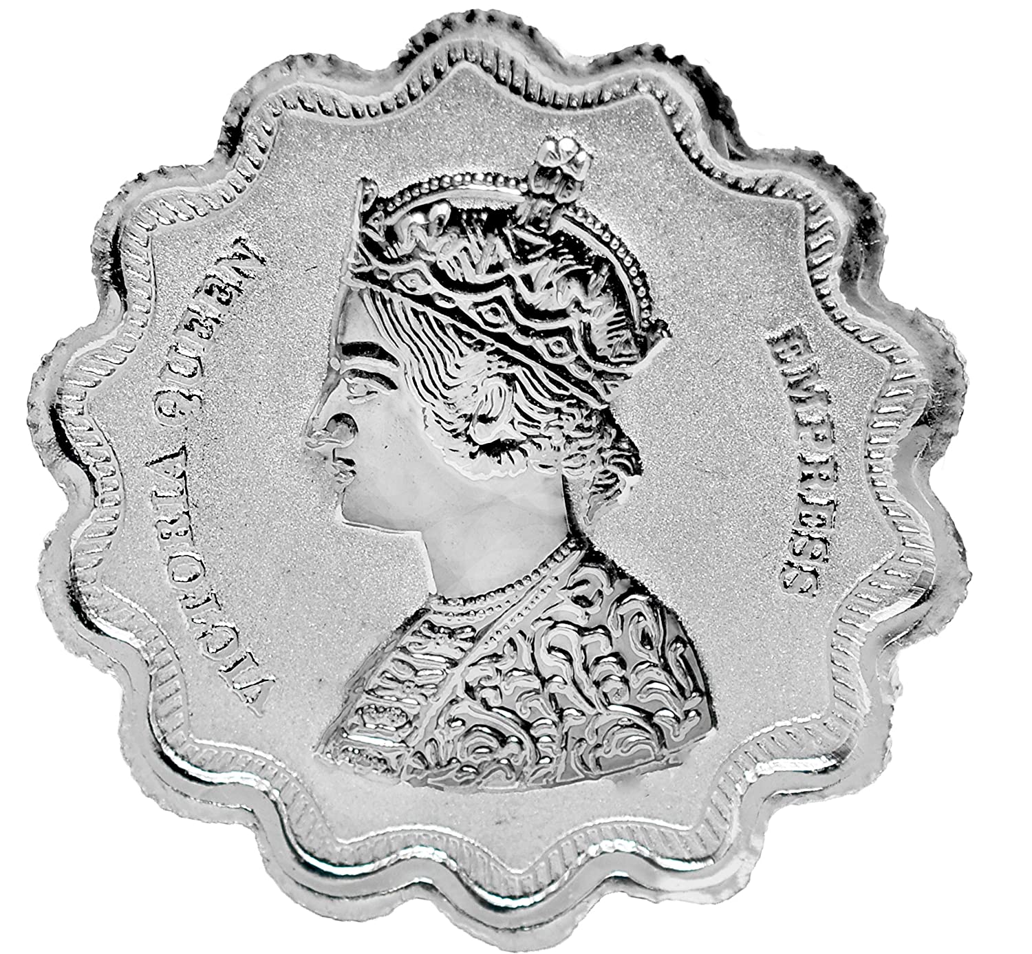 CARATCAFE Pure Silver Coin 999 Purity Coin 10 Grams Queen Rani Embossed For Pooja