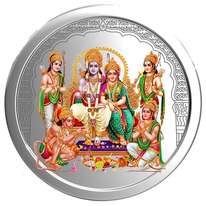 999 Pure Silver Ram Darbar Coin With Ayodhya Ram Mandir Embossed