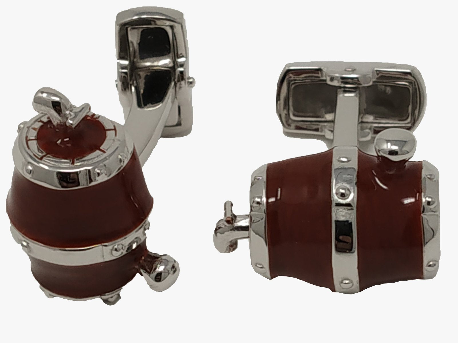Sterling Silver Beer Barrel Cufflinks