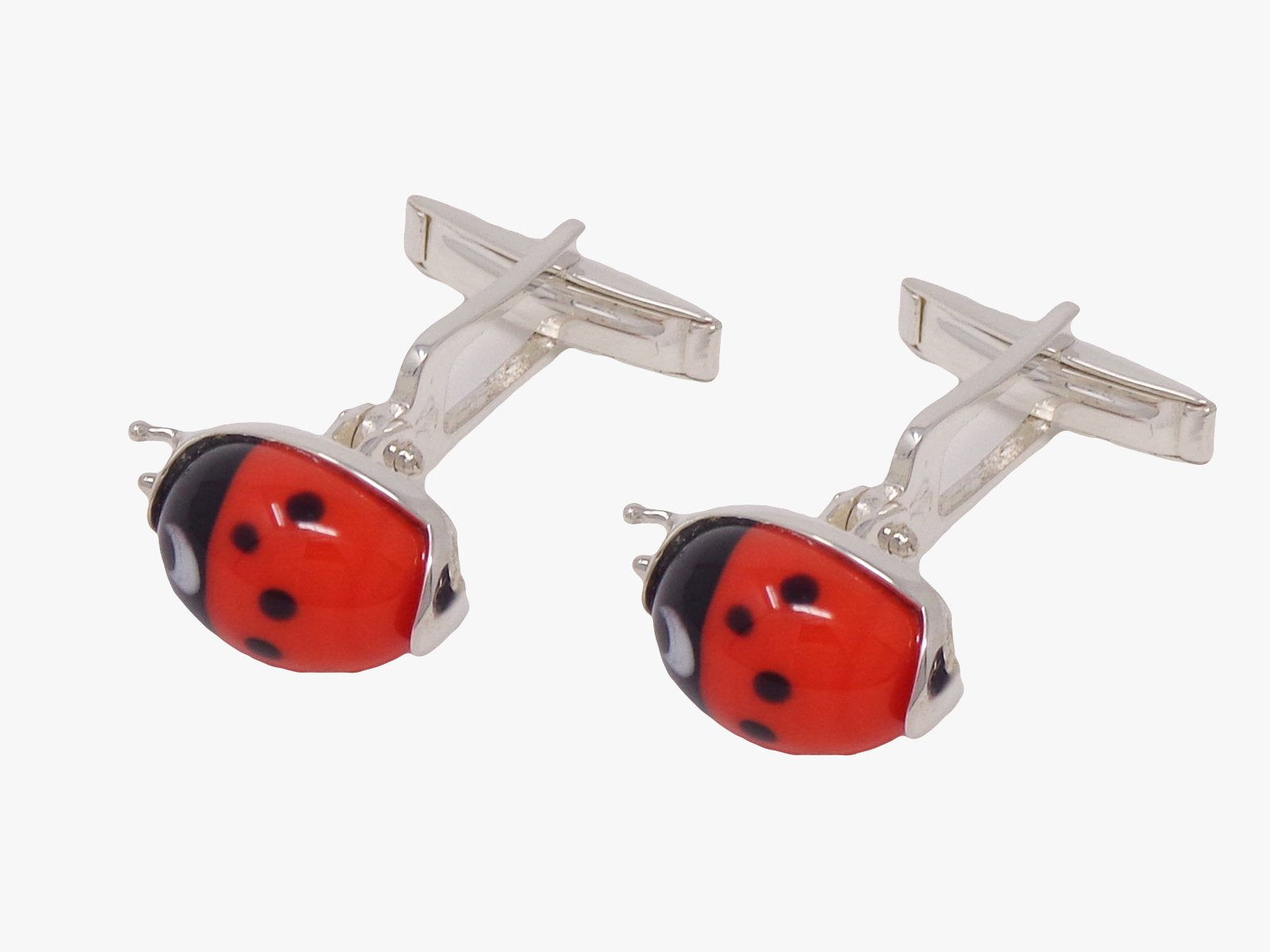 Sterling Silver Lady Bug Cufflinks