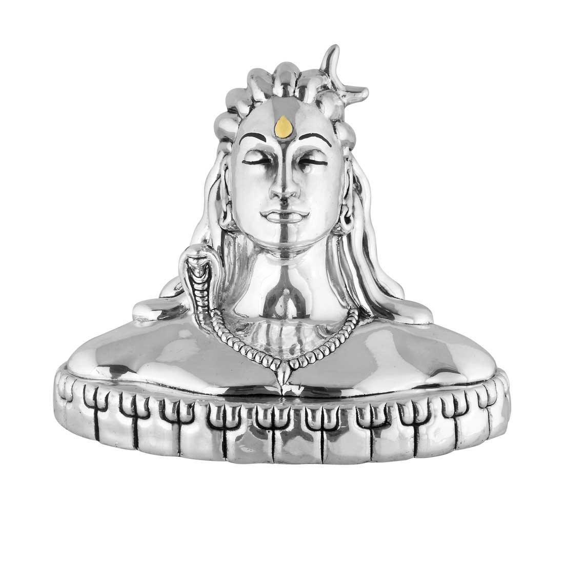 Lord Shiva Adiyogi God Idol Silver 990 Statue for Puja Temple