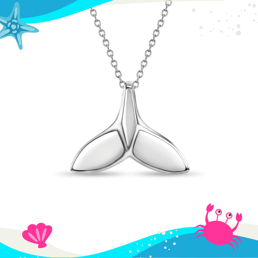 Whale Tail Kids / Children's / Girls Pendant - Sterling Silver