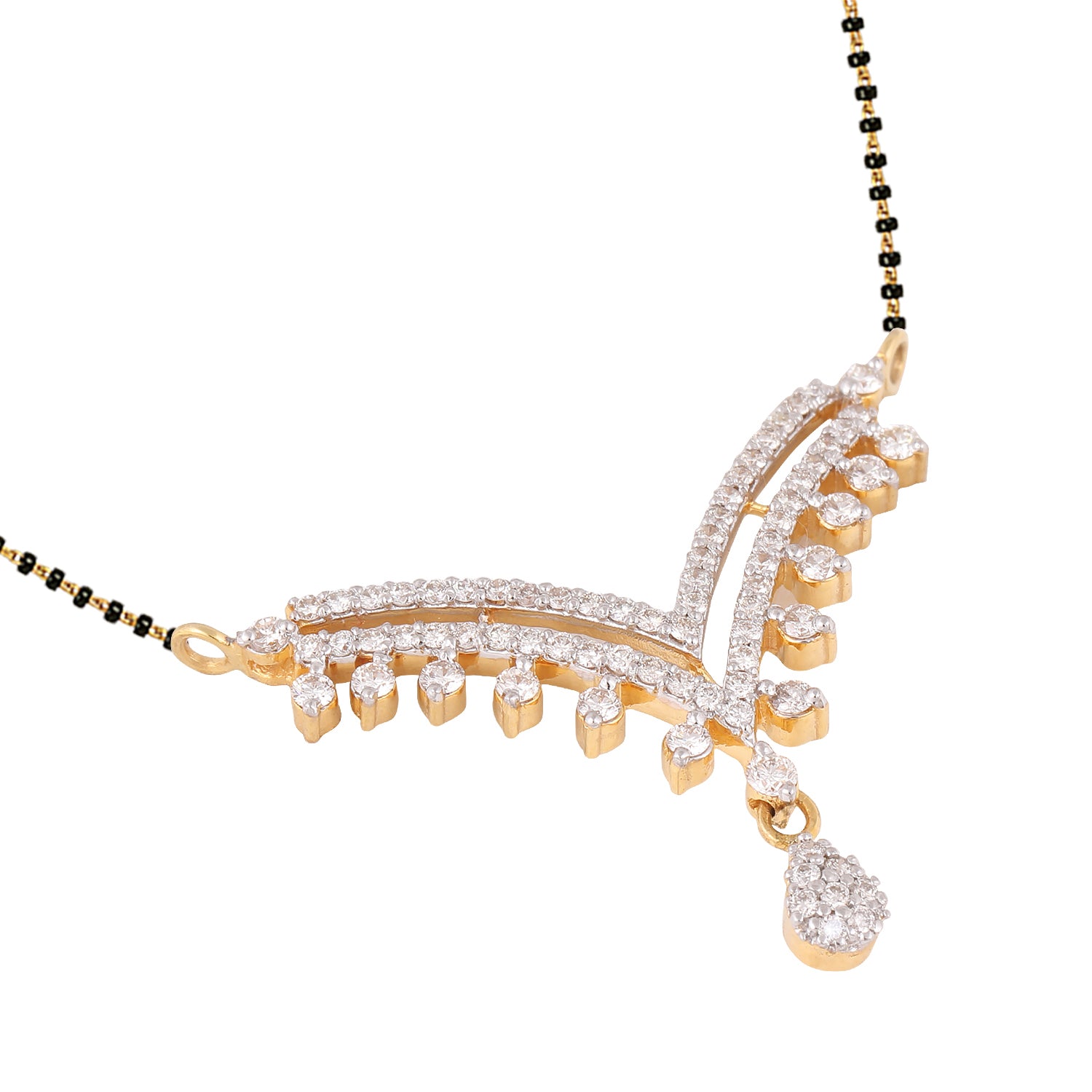 Diamond Mangalsutra Drop Shape
