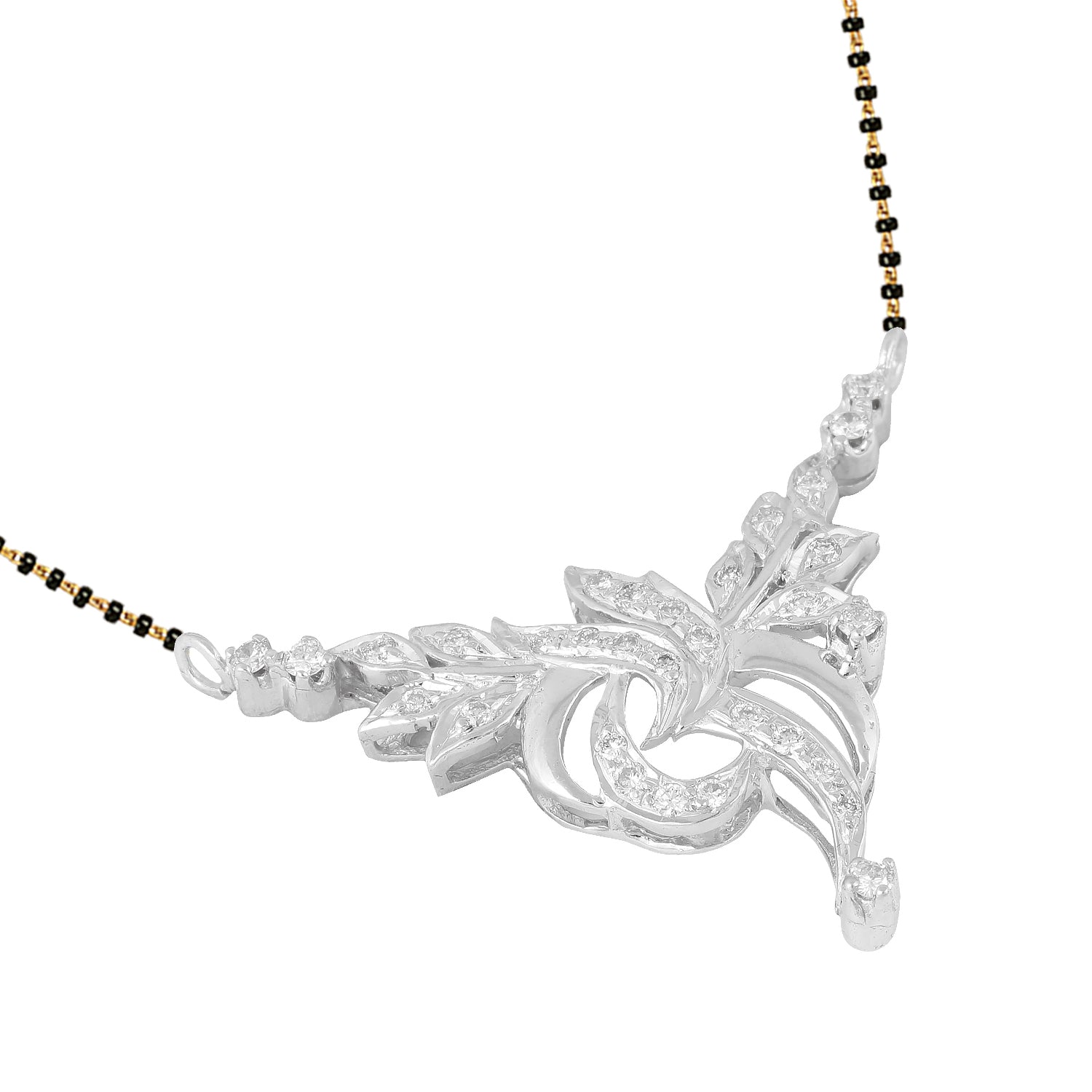 Diamond Mangalsutra Flower Pattern