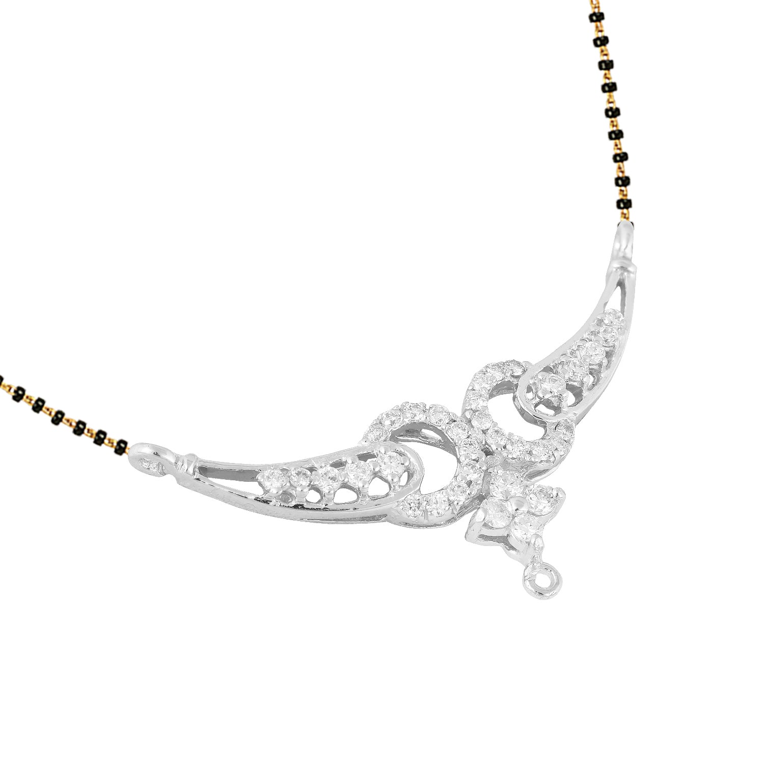 Natural Diamonds Mangalsutra Link Bonding Design