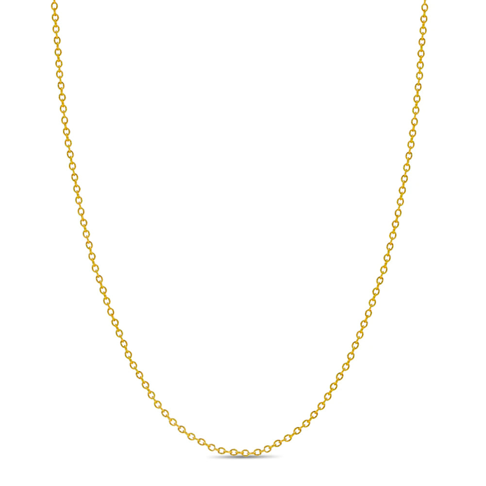 925 Sterling Silver Classic Yellow Gold Plated 1mm Cable Link Chain 16