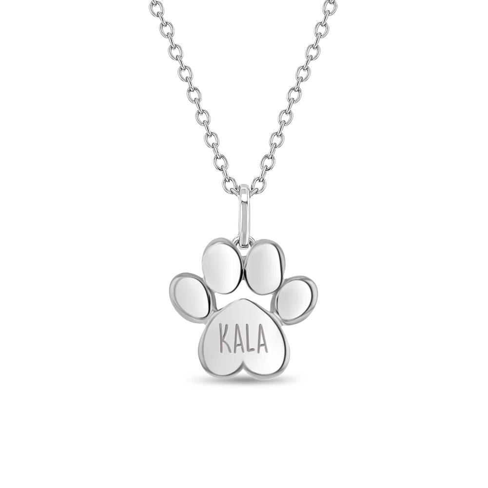 My Best Friends Paw Kids / Children's / Girls Pendant/Necklace - Sterling Silver