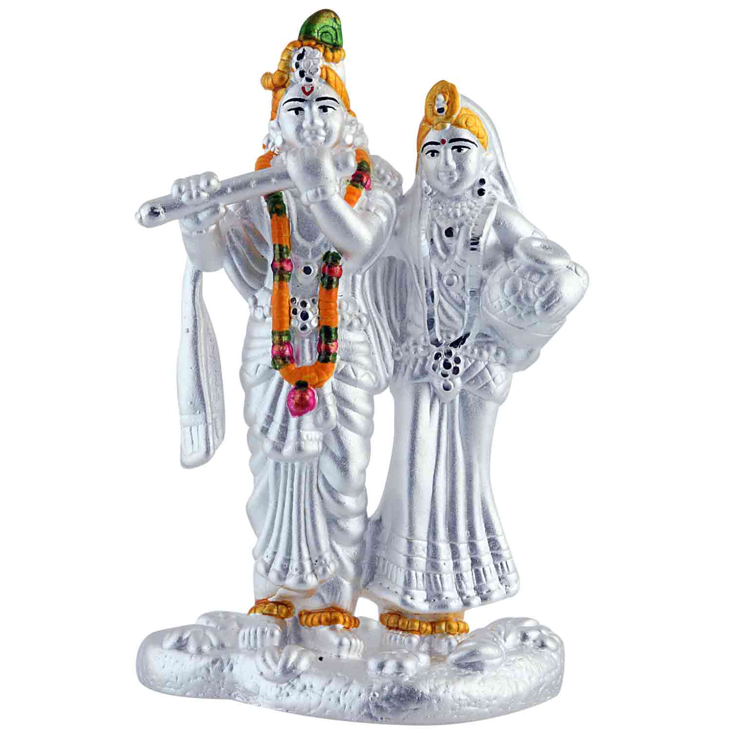 Pure Silver 990 Radha Krishna Idol Statue