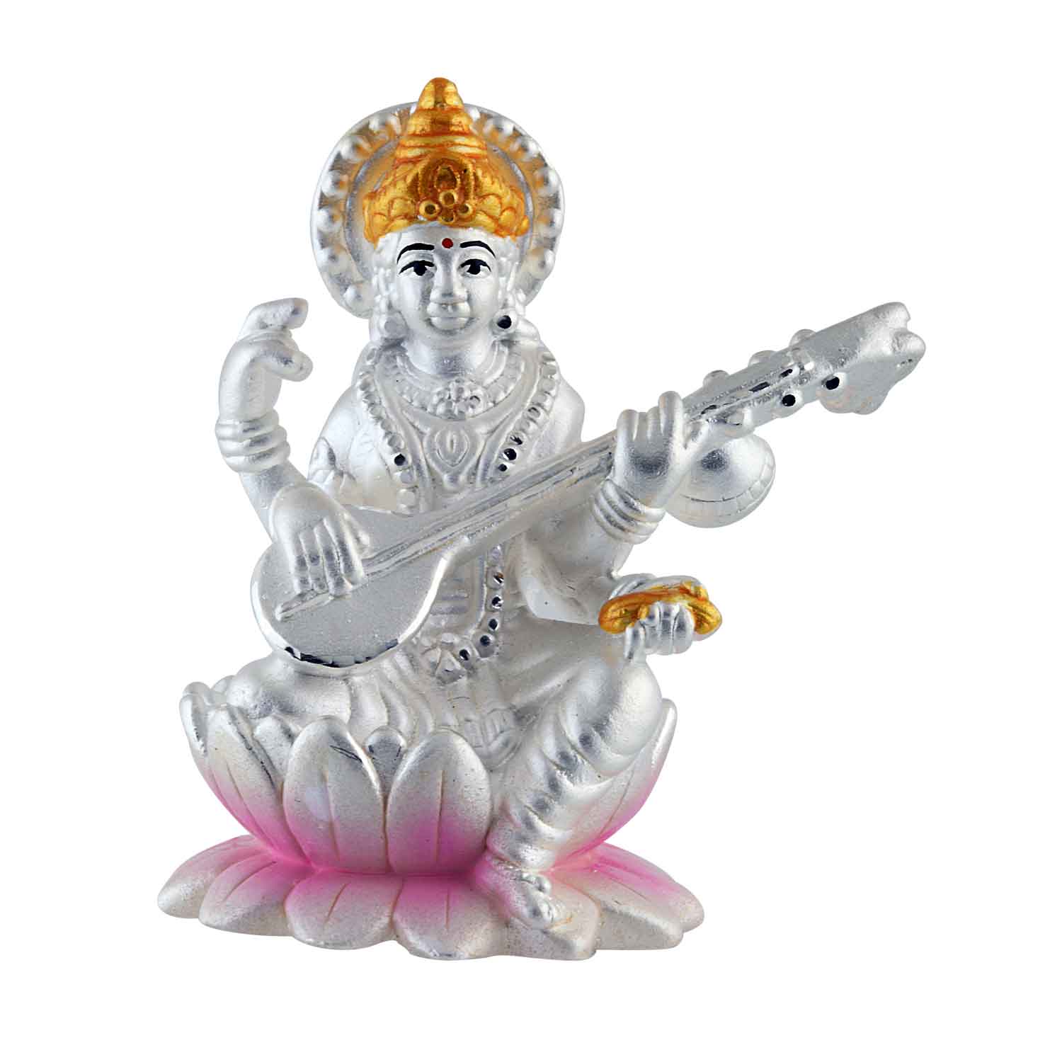 Pure Silver 990 Saraswati Maa Idol Statue