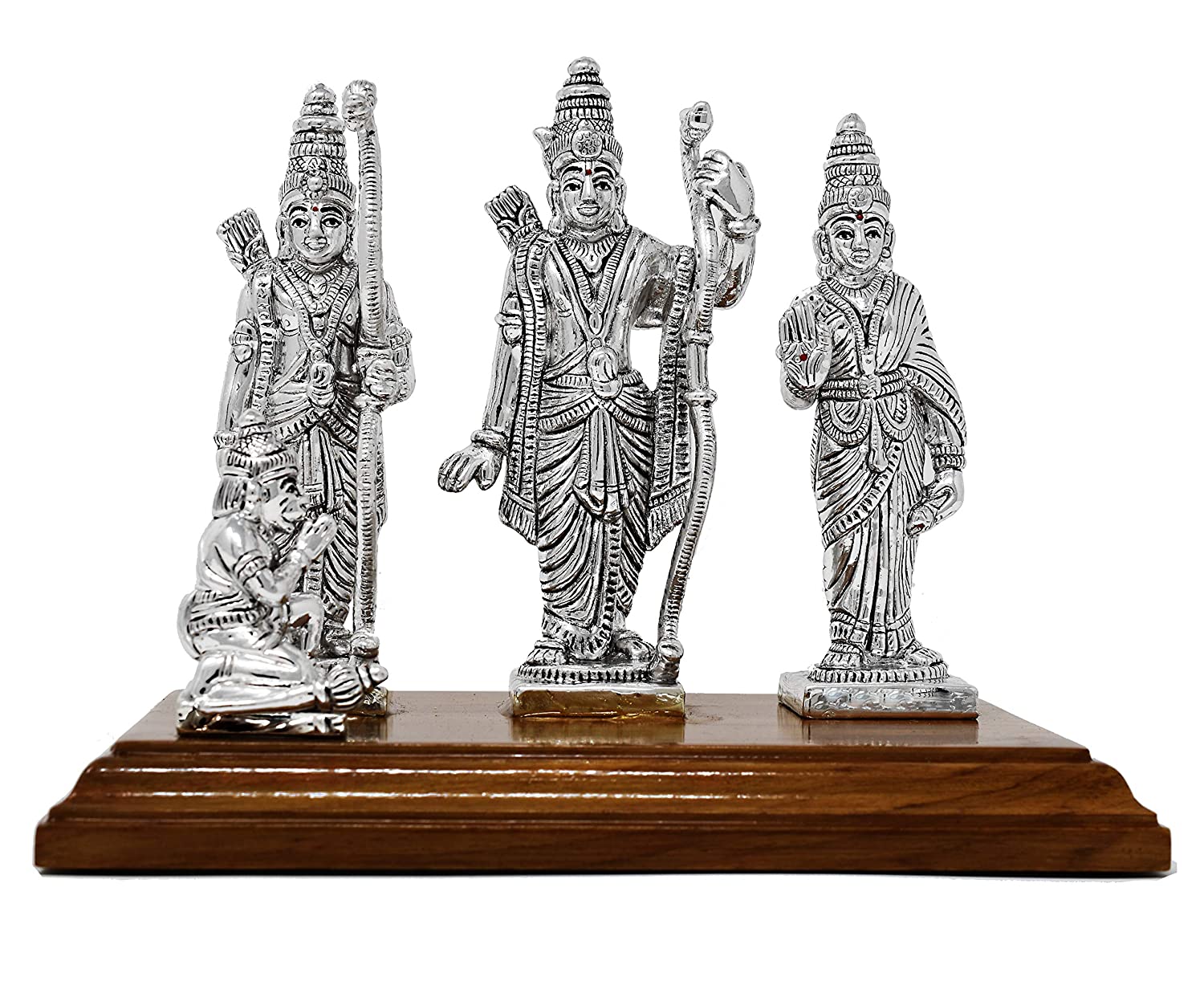 CaratCafe Pure Silver 999 Lord Rama, Ram Darbar Idol