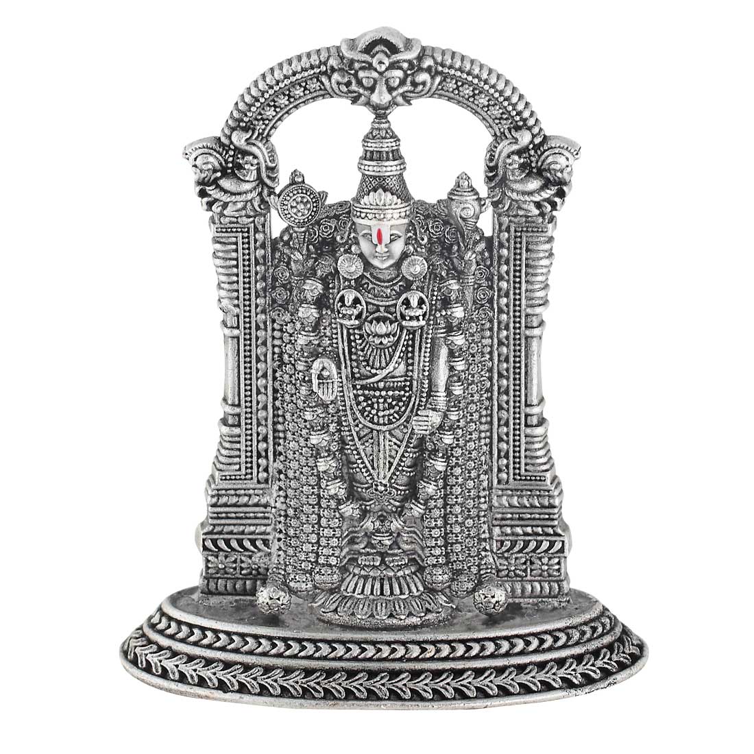 Tirupati Balaji Idol Silver 925 Statue, Antique Sri Venkateswara Murti Home Decor