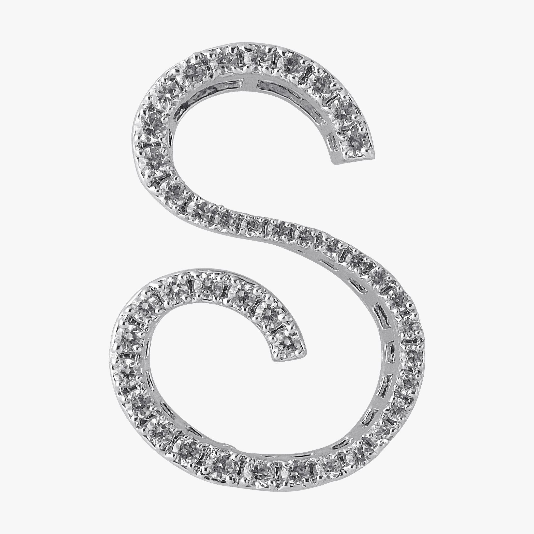 Sterling Silver Capital S Shape Pendant & Chain