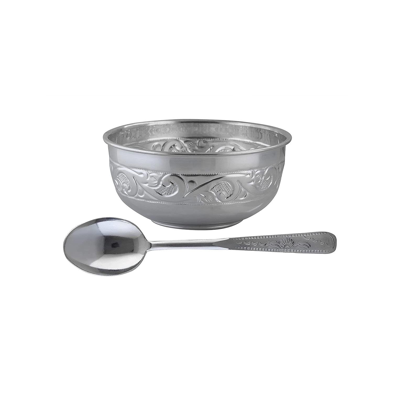 CaratCafe Pure Silver Bowl with Spoon Small Size 50gms