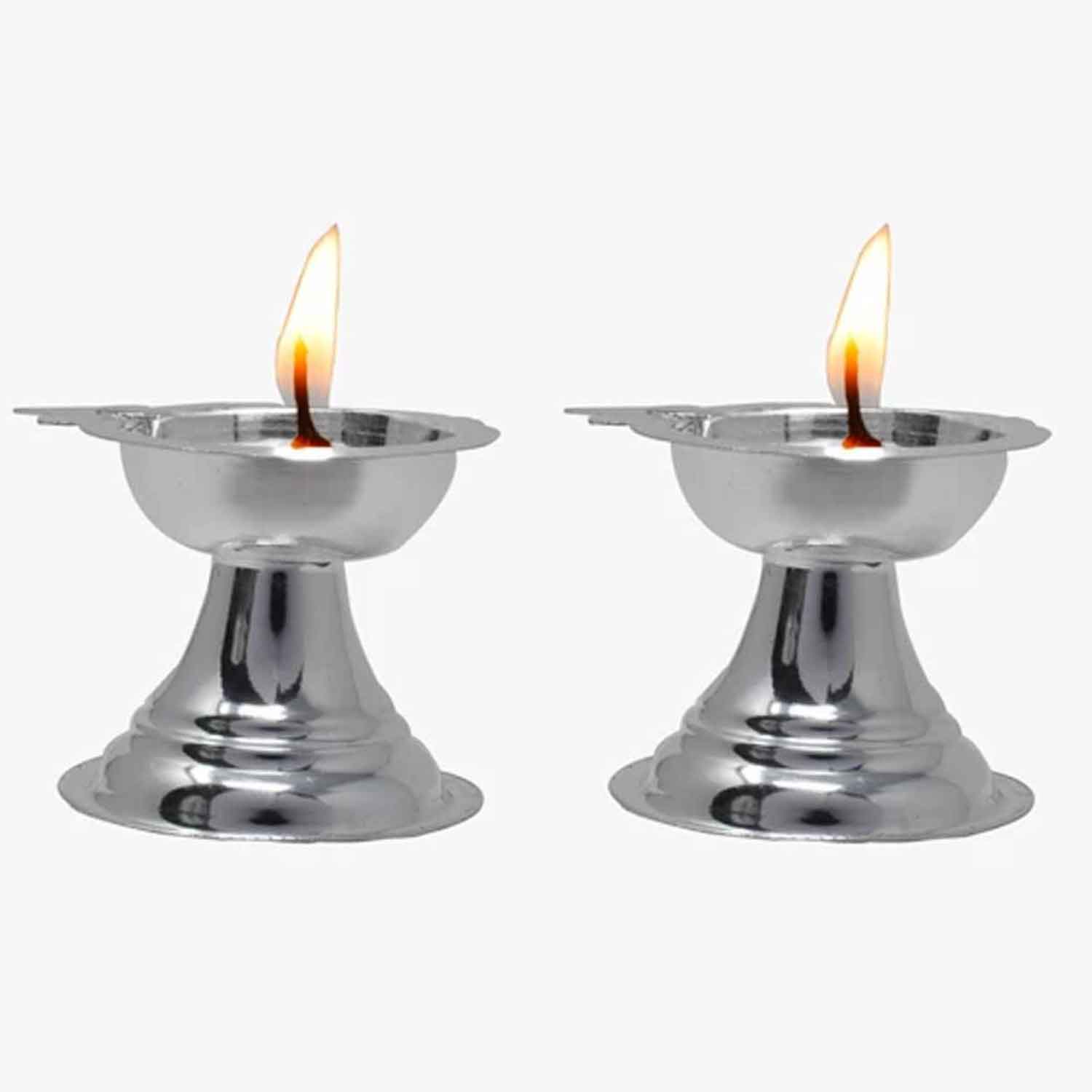Sterling Silver Pair of Diya