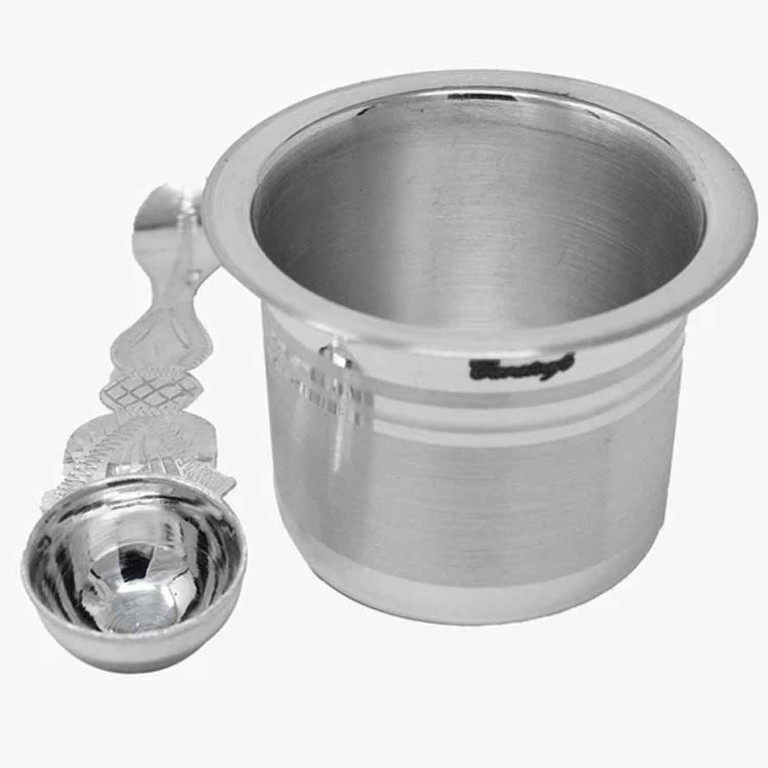 Pure Silver Panchapatra with Pali Achmani