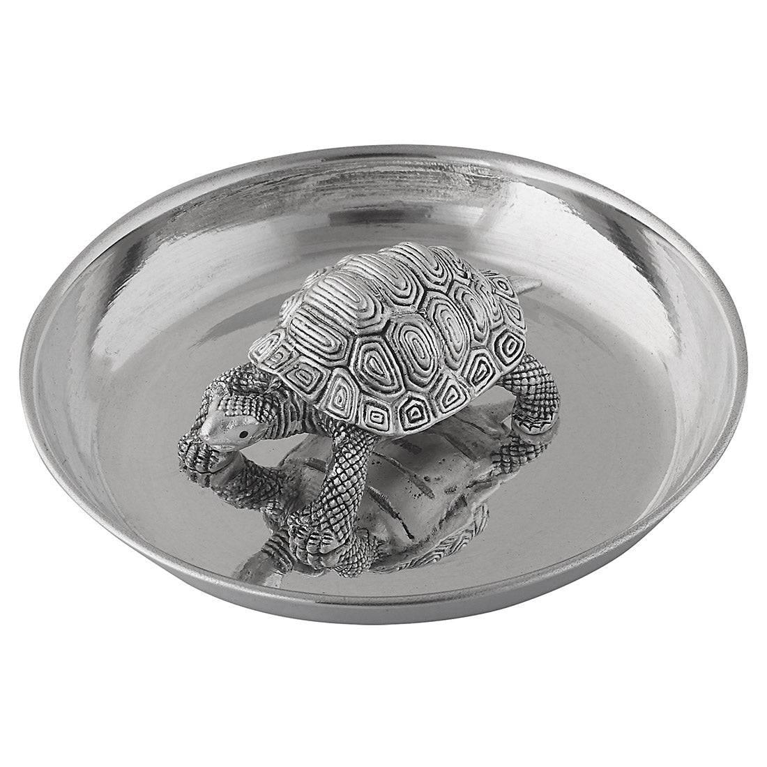 Silver 925 Tortoise Turtle & Silver Plate For Feng Shui & Vaastu