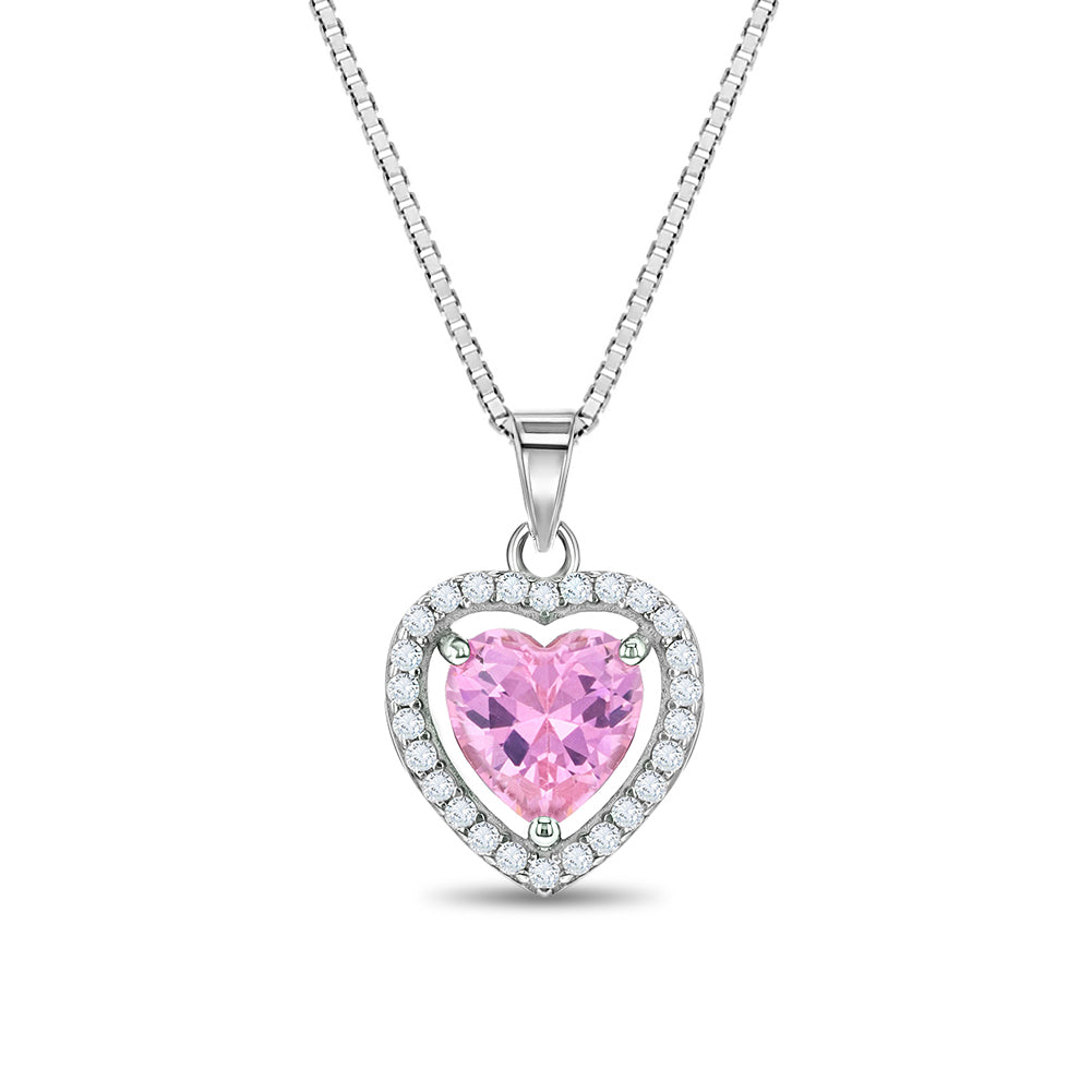 Royal CZ Heart Kids / Children's / Girls Pendant/Necklace - Sterling Silver