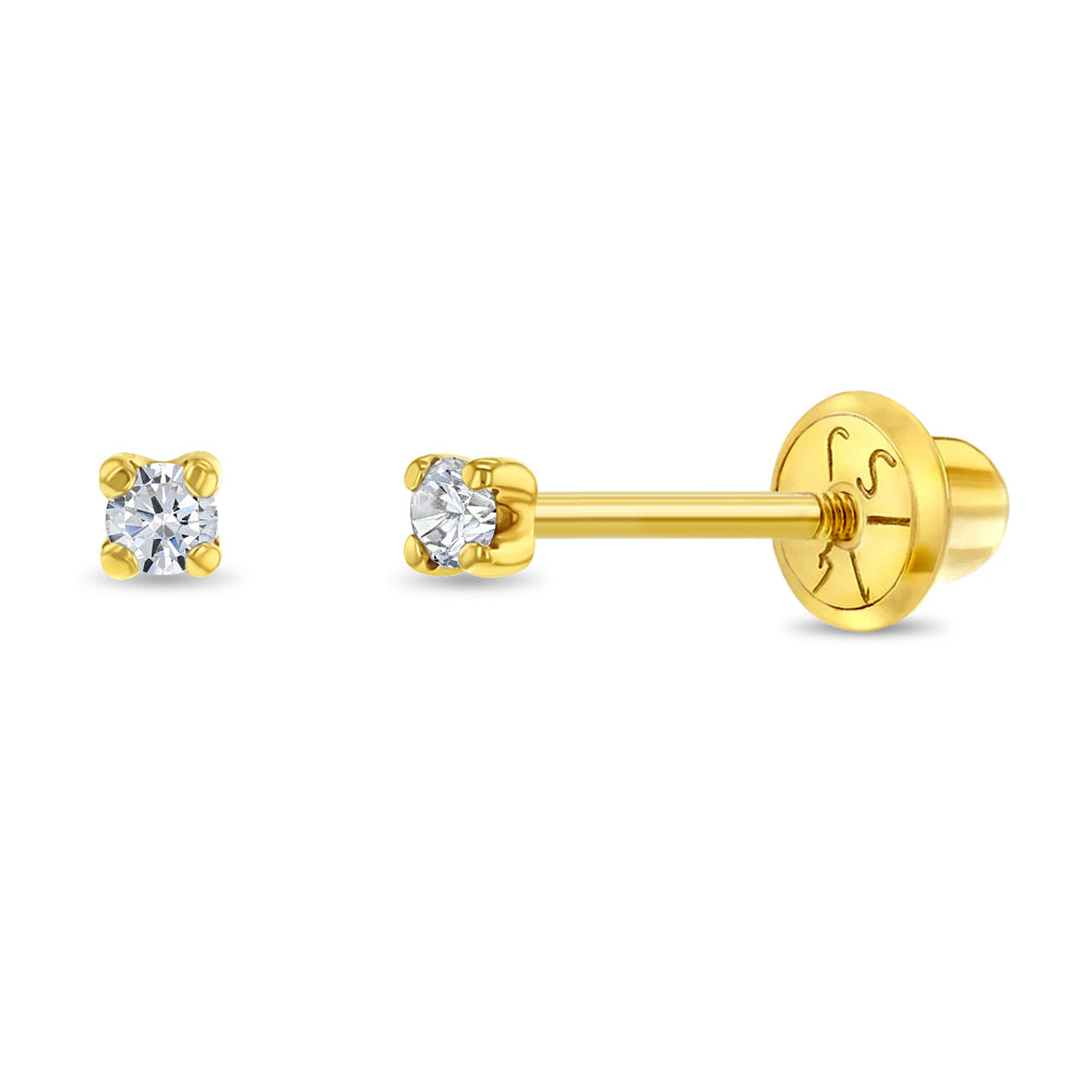 14k Gold Prong Set Diamond Women's Earrings