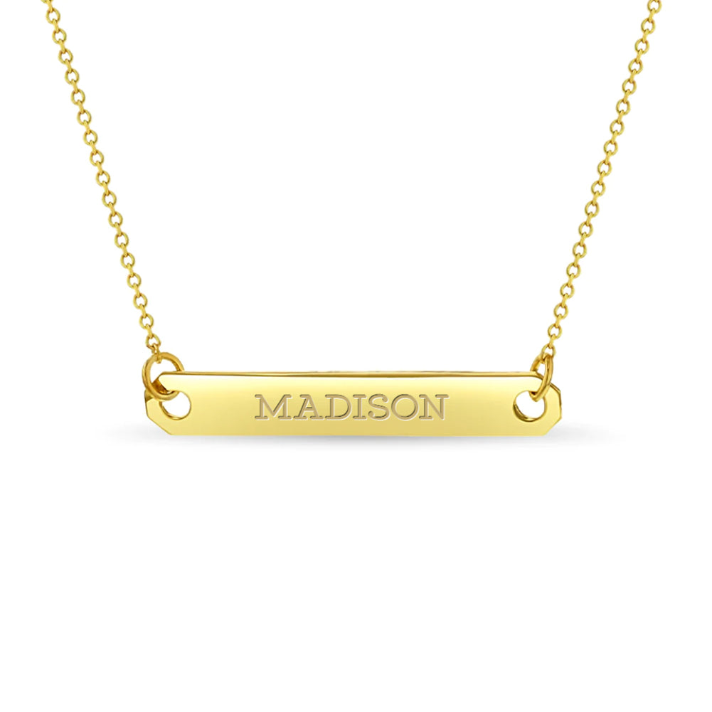 14k Gold Polished Engravable Bar 16